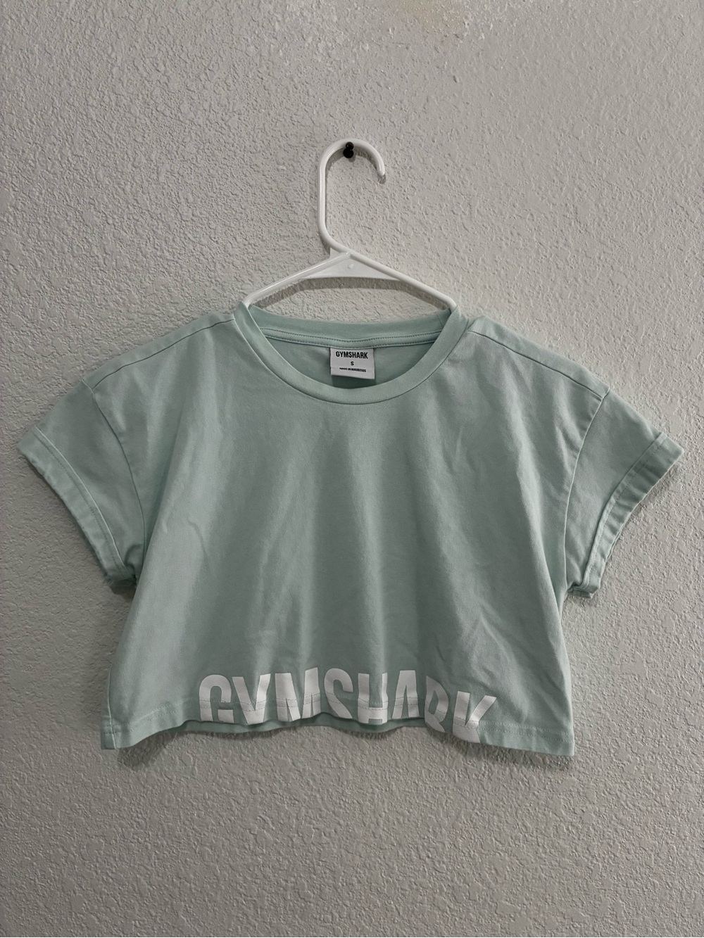 Gymshark Mint Green Cropped Logo Tee